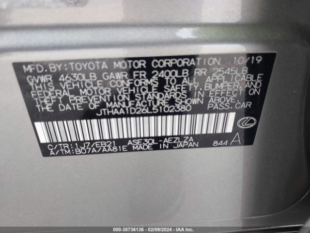 JTHAA1D26L5102380 Lexus IS 300