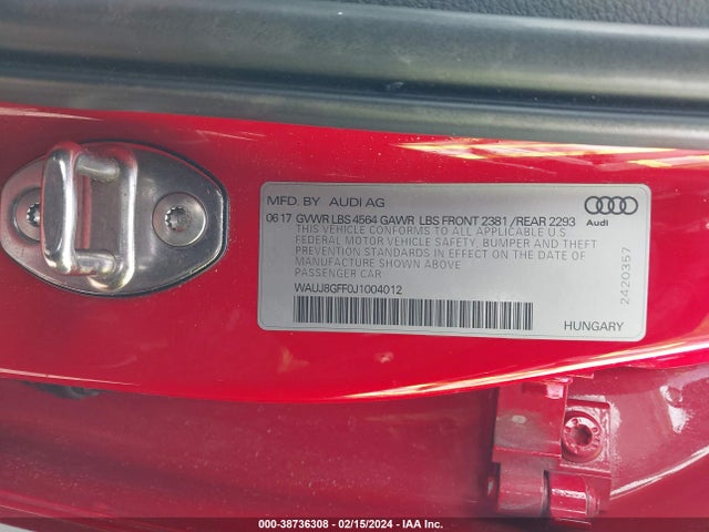 WAUJ8GFF0J1004012 Audi A3 2.0t Premium/2.0t Tech Premium