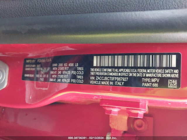 Jeep Renegade Trailhawk 2015 ZACCJBCT0FPB67927 Image 9