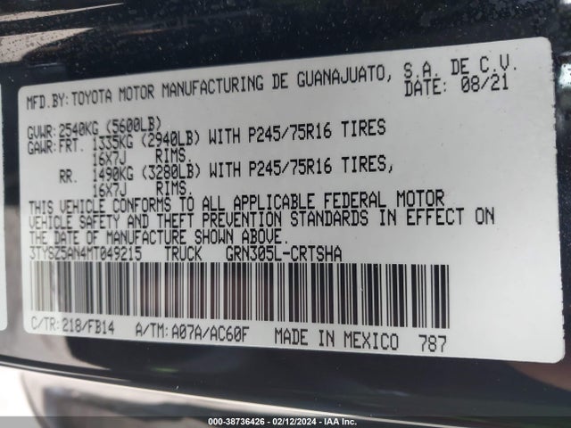 Toyota Tacoma Sr V6 2021 3TYSZ5AN4MT049215 Image 9