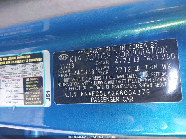 KIA Stinger Premium 2019 KNAE25LA2K6054379 Image 9