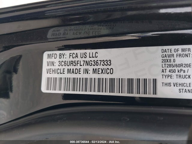 RAM 2500 Laramie  4x4 6'4 Box 2022 3C6UR5FL7NG367333 Image 9
