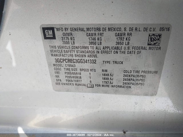 Chevrolet Silverado 1500 1lt 2016 3GCPCREC3GG341332 Image 9