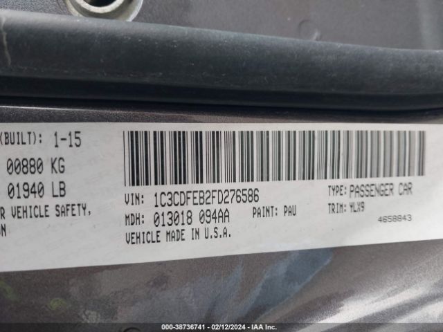 1C3CDFEB2FD276586 Dodge DART GT