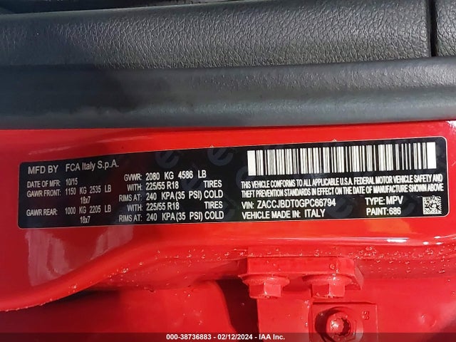 Jeep Renegade Limited 2016 ZACCJBDT0GPC66794 Image 9