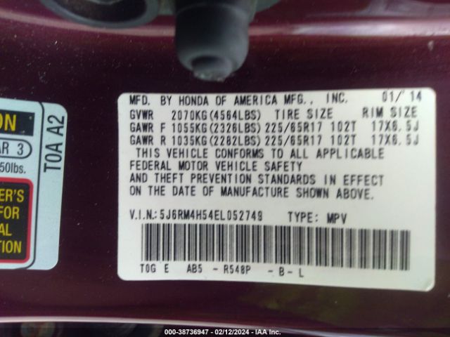 5J6RM4H54EL052749 Honda CR-V EX