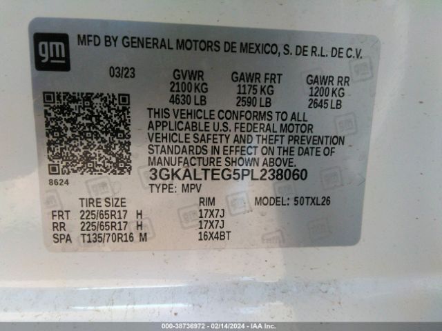 3GKALTEG5PL238060 GMC Terrain Awd Sle