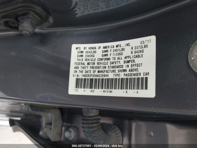 1HGCR3F95HA028944 Honda Accord Touring V6