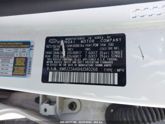Hyundai TUCSON SE 2017 KM8J23A46HU340268 Image 9