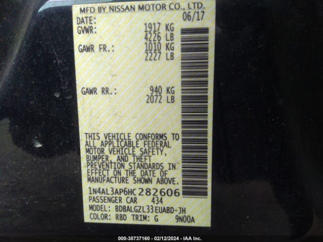 1N4AL3AP6HC282606 Nissan Altima 2.5 S