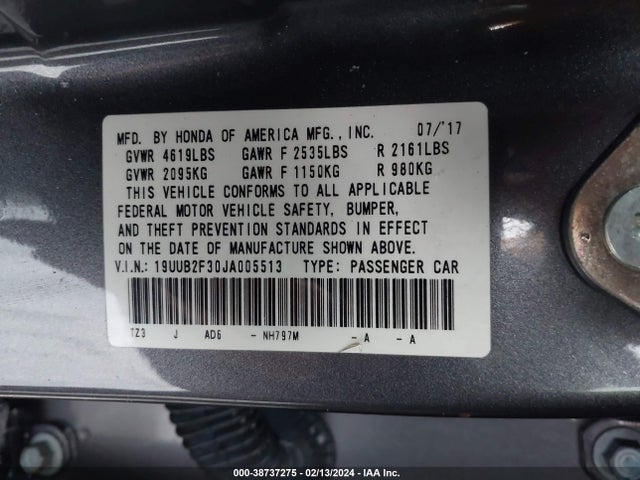 Acura TLX 2018 19UUB2F30JA005513 Image 9