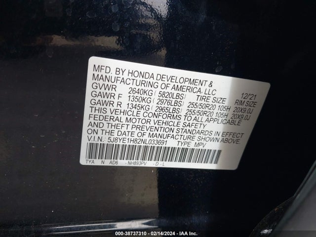 Acura Mdx Advance Package 2022 5J8YE1H82NL033691 Image 9
