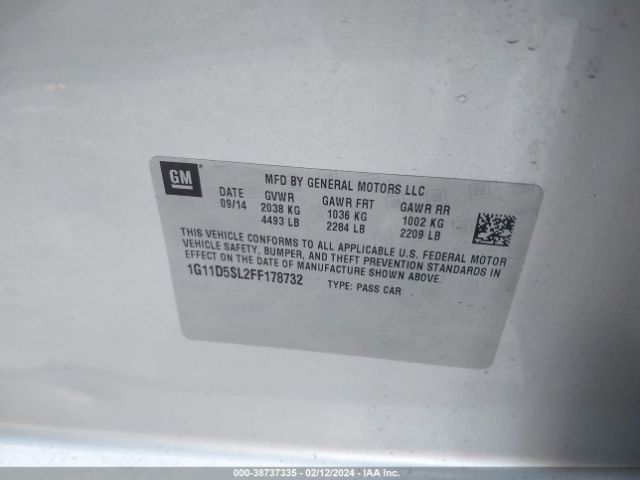 1G11D5SL2FF178732 Chevrolet MALIBU 2LT