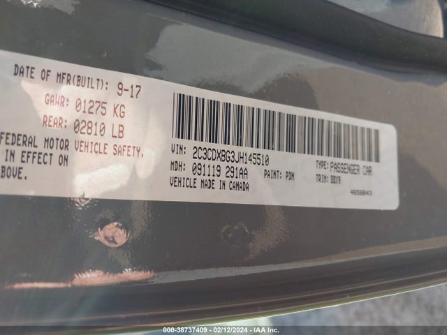 Dodge Charger Sxt Rwd 2018 2C3CDXBG3JH145510 Image 9