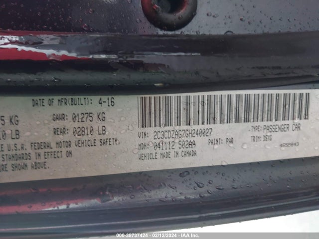 Dodge Challenger Sxt 2016 2C3CDZAG7GH240027 Image 9