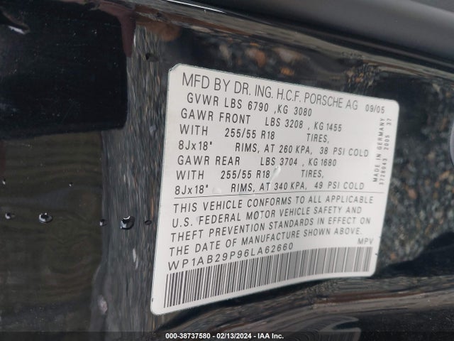 2008 PORSCHE CAYENNE WP1AB29P18LA40588 Photo 8