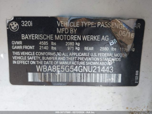 WBA8E5G54GNU21443 BMW 320i Xdrive