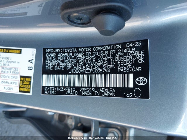 Toyota Corolla Hybrid Le 2023 JTDBCMFE0PJ005794 Image 9