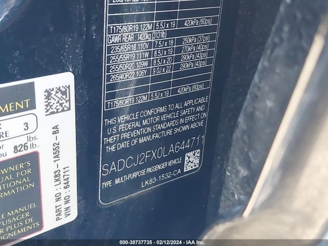 2020 JAGUAR F-PACE SADCJ2FX0LA644711 Photo 8