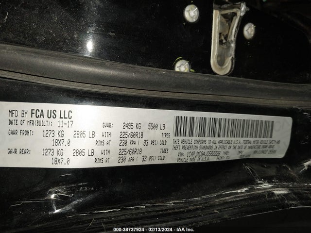 1C4PJMCB4JD582226 Jeep Cherokee Latitude 4x4