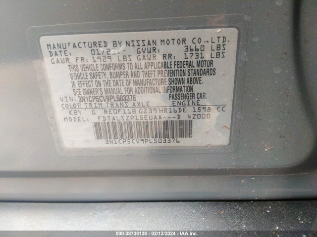 Nissan Kicks Sv Xtronic Cvt 2023 3N1CP5CV9PL503376 Image 9