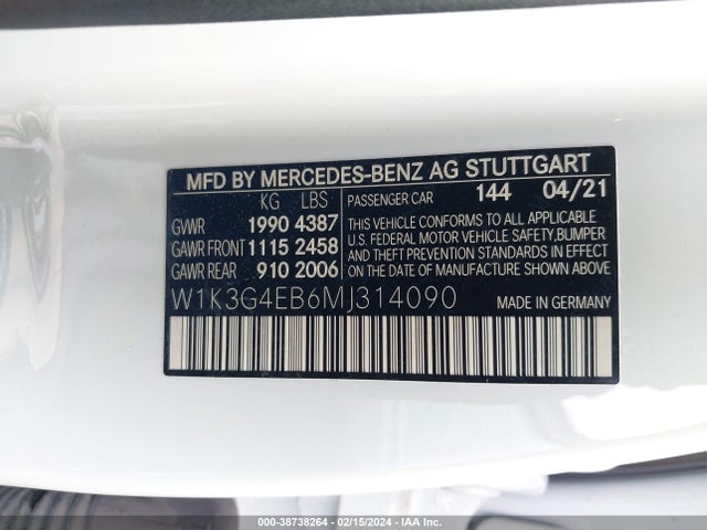 Mercedes-Benz A 220 2021 W1K3G4EB6MJ314090 Image 9