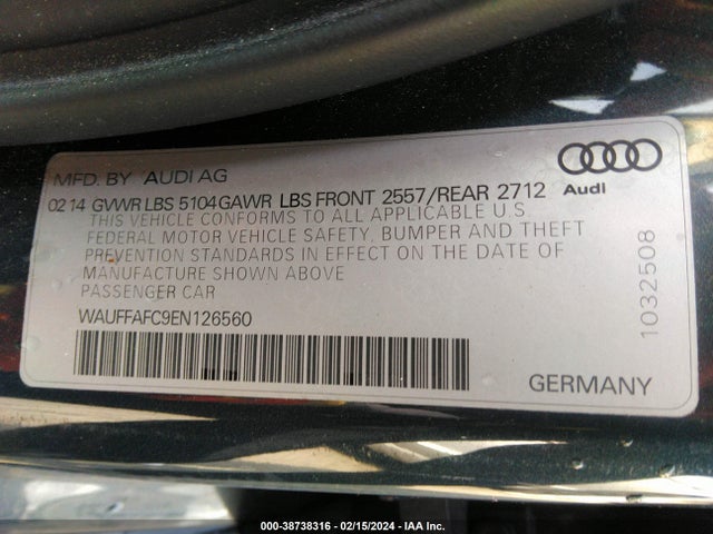 WAUFFAFC9EN126560 Audi A6 2.0t Premium