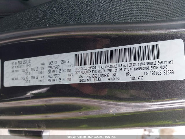 1C4BJWDG1JL818997 Jeep Wrangler Jk Unlimited Sport S 4x4