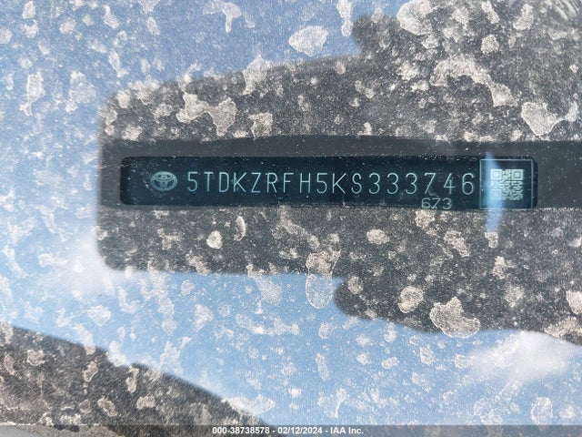 Toyota Highlander Xle 2019 5TDKZRFH5KS333746 Image 9