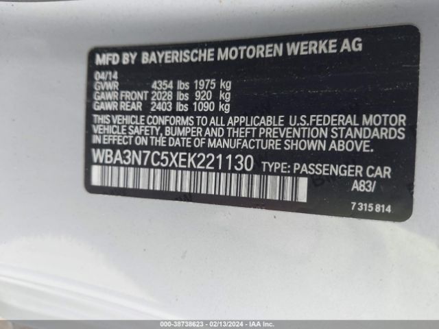 WBA3N7C5XEK221130 BMW 428i