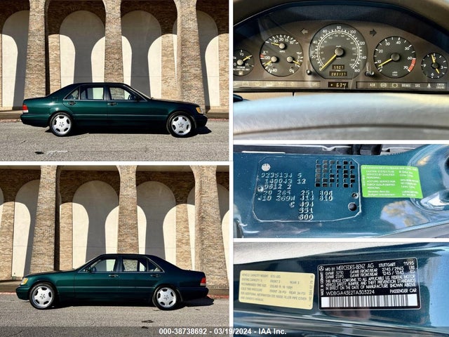 Aukcja sprzedaży 1996 Mercedes-benz S 420, vin: WDBGA43E2TA303224, numer aukcji: 38738692