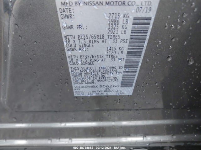 5N1DL0MM6LC506260 Infiniti Qx60 Luxe Awd