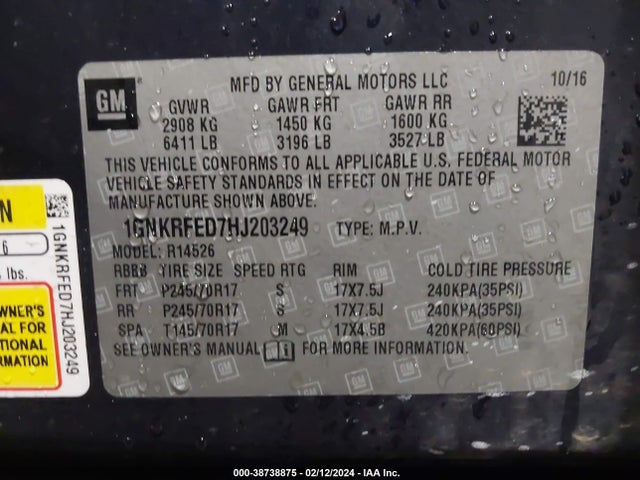 Chevrolet Traverse Ls 2017 1GNKRFED7HJ203249 Image 9