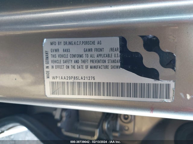 2005 PORSCHE CAYENNE WP1AA29P85LA21275 Photo 8