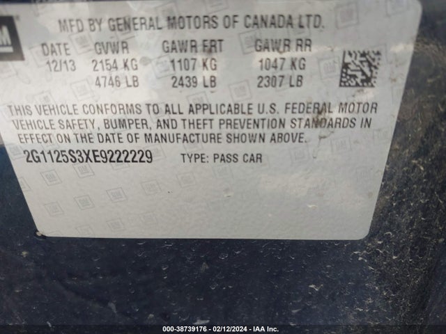 Chevrolet Impala 2lt 2014 2G1125S3XE9222229 Image 9