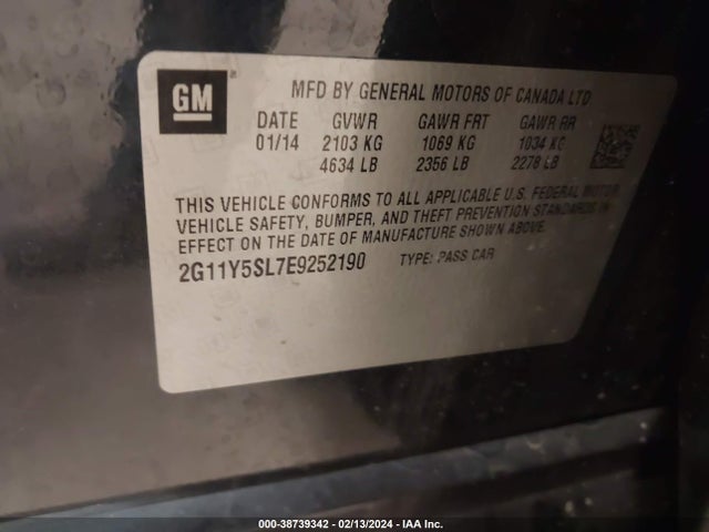 Chevrolet Impala 1ls 2014 2G11Y5SL7E9252190 Image 9