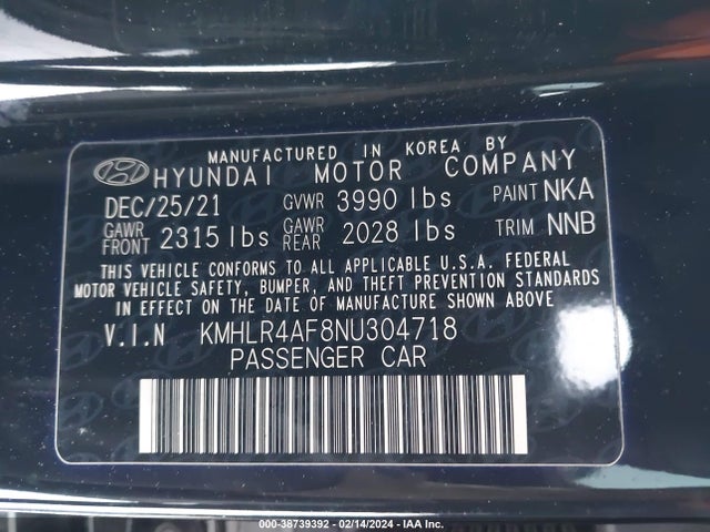 Hyundai Elantra N Line 2022 KMHLR4AF8NU304718 Image 9
