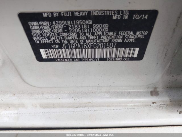 JF1GPAT6XFG201507 Subaru Impreza 2.0i Sport Premium