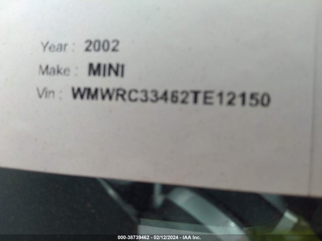 2002 MINI COOPER WMWRC33462TE12150 Photo 8