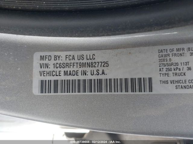 1C6SRFFT9MN827725 RAM 1500 Lone Star  4x4 5'7 Box