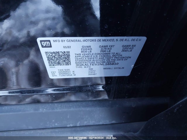 GMC Terrain Awd Sle 2022 3GKALTEV2NL165810 Image 9