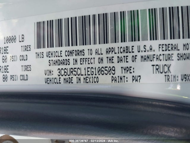 RAM 2500 Tradesman 2014 3C6UR5CL1EG106509 Image 9