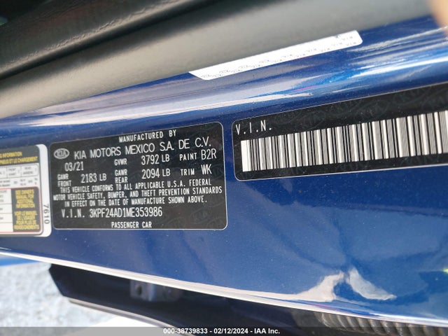 KIA Forte Lxs 2021 3KPF24AD1ME353986 Image 9