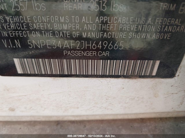 Hyundai SONATA SEL 2018 5NPE34AF2JH649665 Image 9
