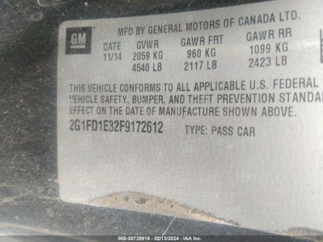 2015 CHEVROLET CAMARO 2G1FD1E32F9172612 Photo 8