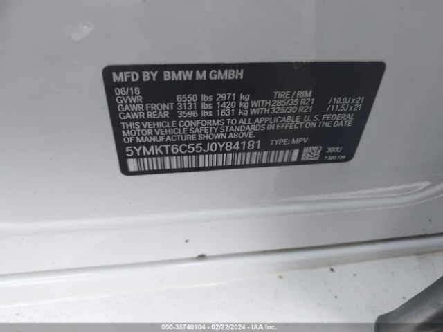 5YMKT6C55J0Y84181 BMW X5 M