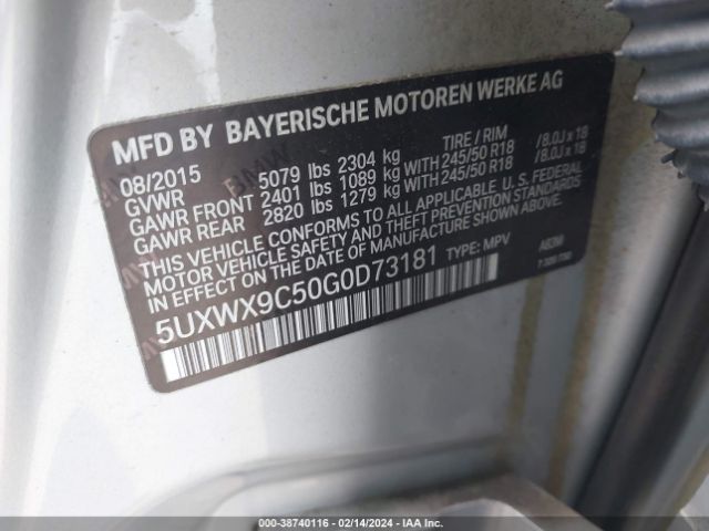 5UXWX9C50G0D73181 BMW X3 Xdrive28i