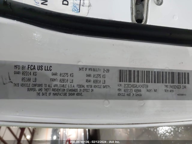 Dodge Charger Sxt Rwd 2020 2C3CDXBG0LH143720 Image 9