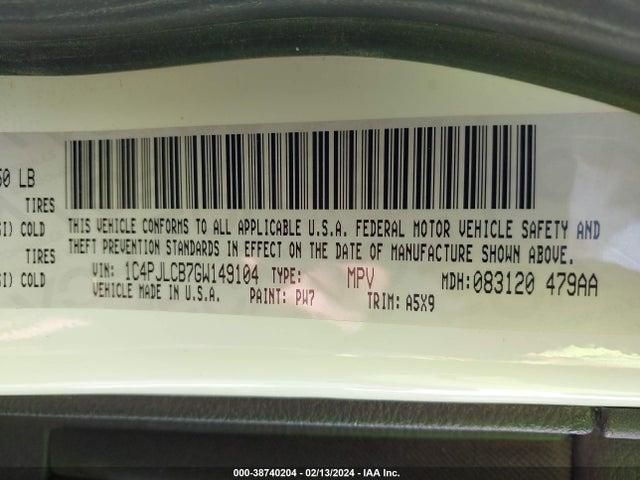 Jeep Cherokee Latitude 2016 1C4PJLCB7GW149104 Image 9