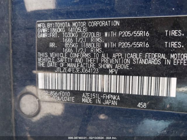 JTLZE4FE3EJ064123 Scion XB